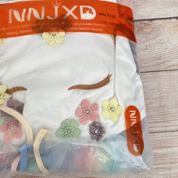 White/Rainbow Unicorn Girl Dresses Party Princess Flower Costume 13-14 Years - Picture 12 of 14